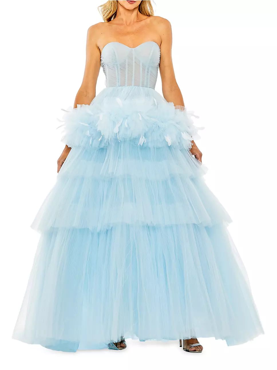 Feather-Waist Tulle Gown | Saks Fifth Avenue