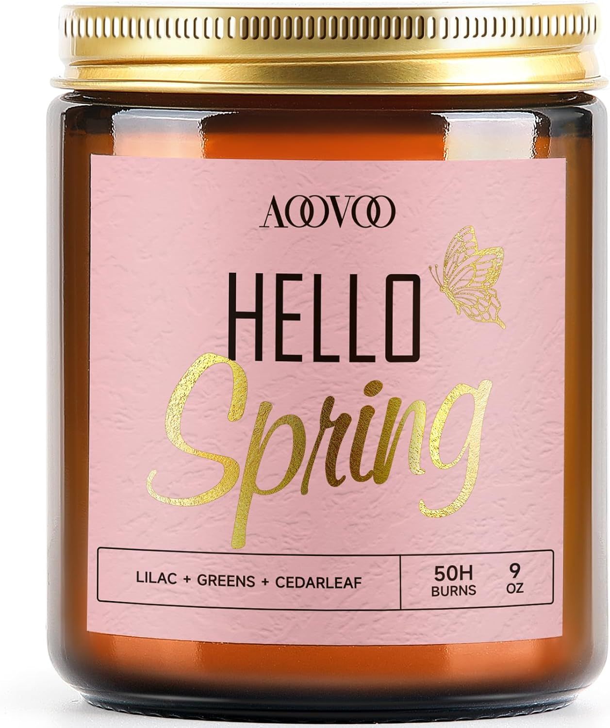 AOOVOO Lilac Candle, Hello Spring Candles Gifts for Women, Green Leaves Lilac Candle, Scented Can... | Amazon (US)