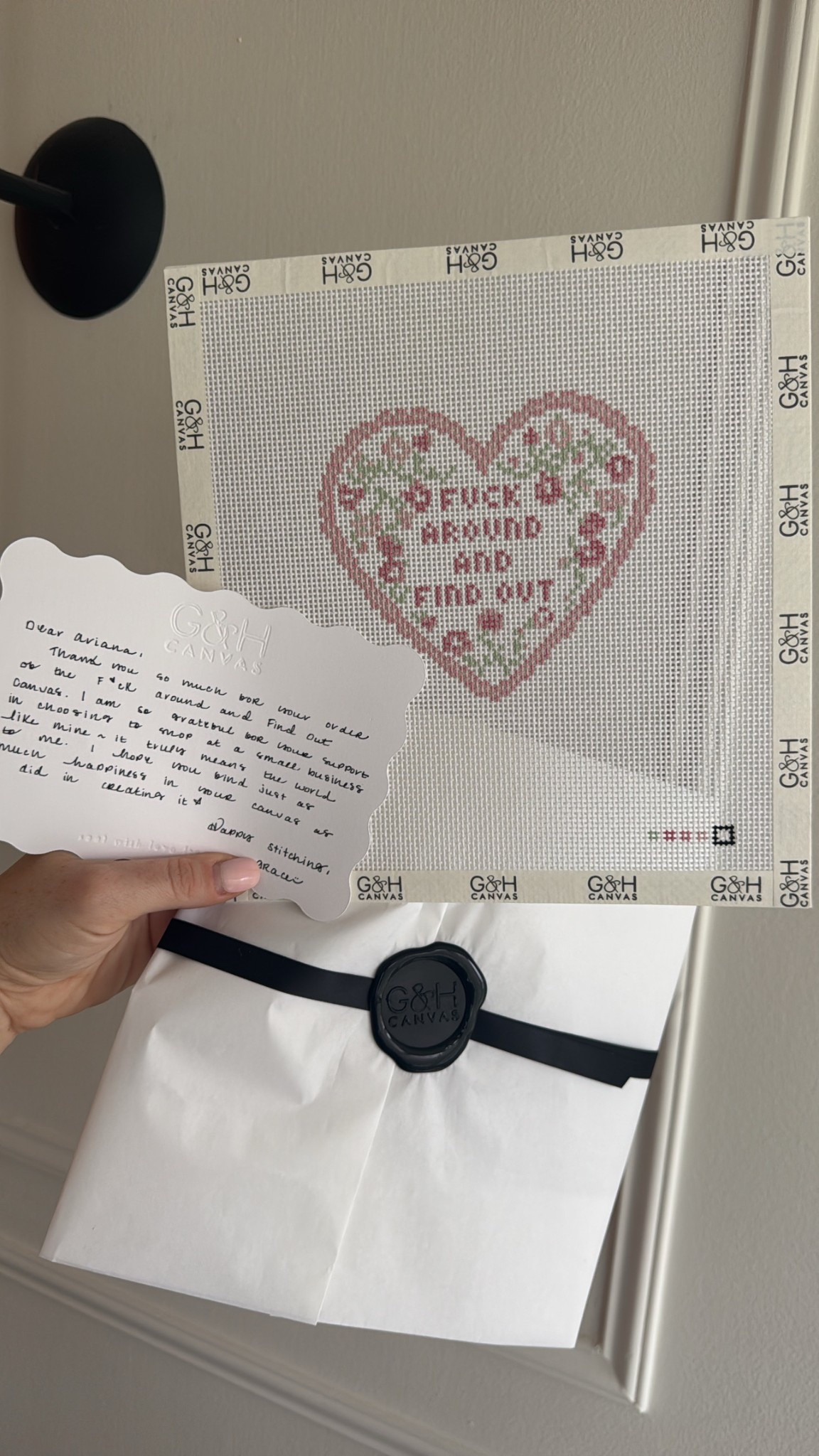 So obsessed with my new needlepoint canvas! 