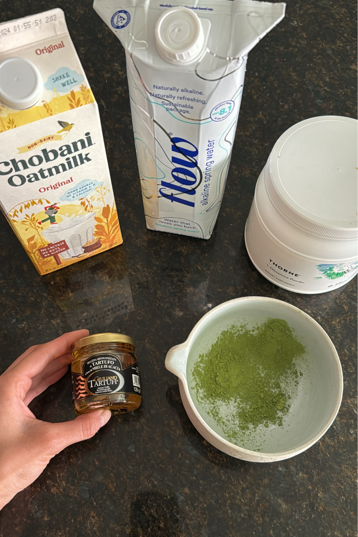 Plant based milk, oat milk, water, alkaline water, spring water, alkaline spring water, flow water, thorne, matcha, pique matcha, truffle honey, giuliano tartufi truffle honey

self care, skin glow, health, energy, morning ritual, organic 

#LTKHome #LTKBeauty #LTKFitness