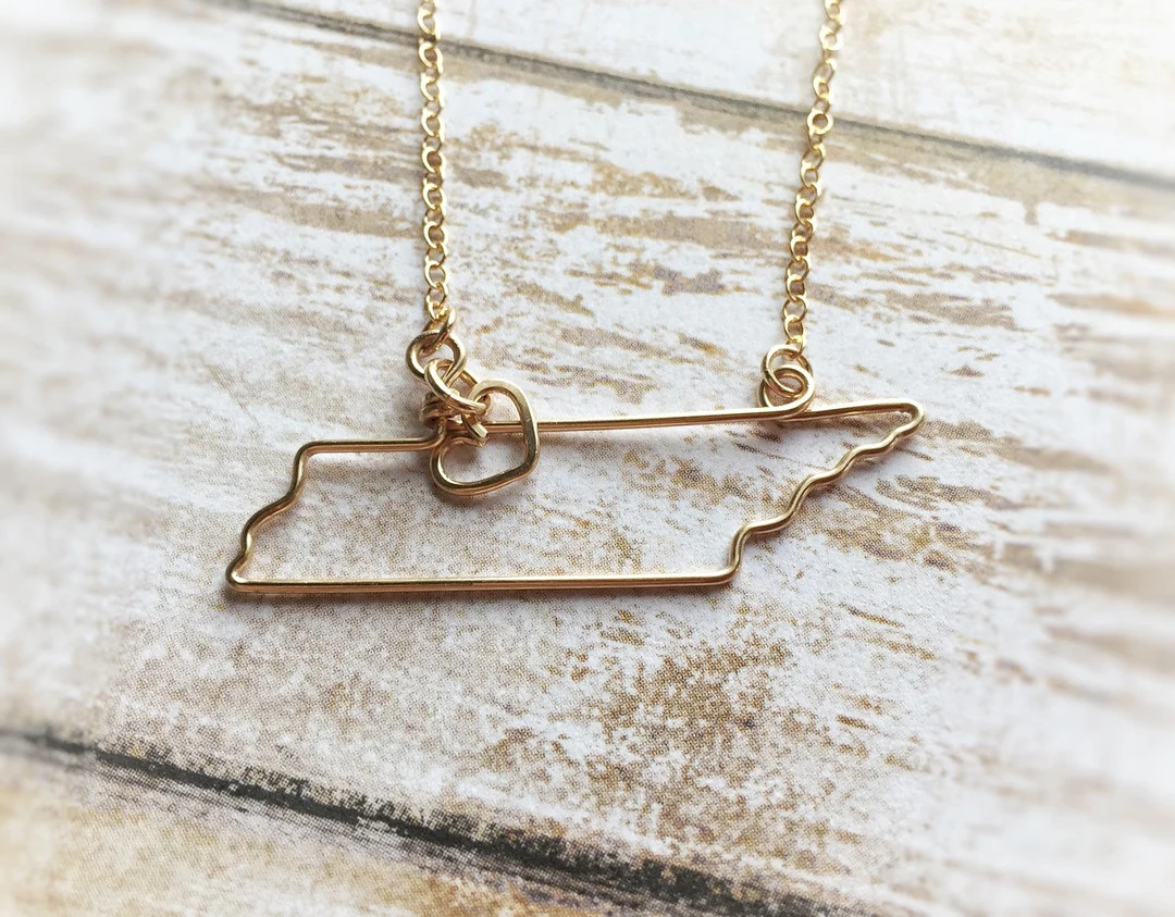 State Necklace Tennessee State Necklace Home State Necklace Tennesse Jewelry State Necklaces Silv... | Etsy (US)