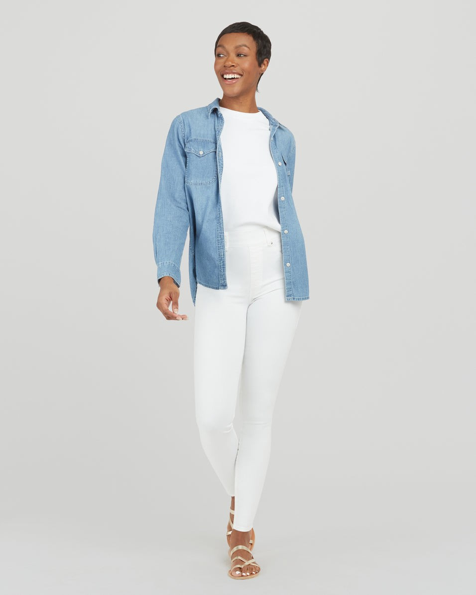 Ankle Skinny Jeans, White | Spanx