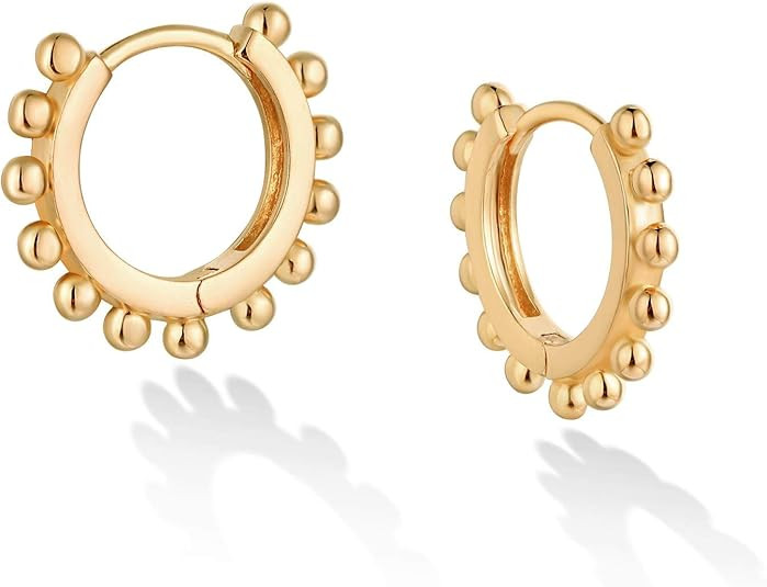 LOYATA Gold Huggie Hoop Earrings 14K Gold Plated Dainty Small Simple Hypoallergenic Jewelry Gift ... | Amazon (US)