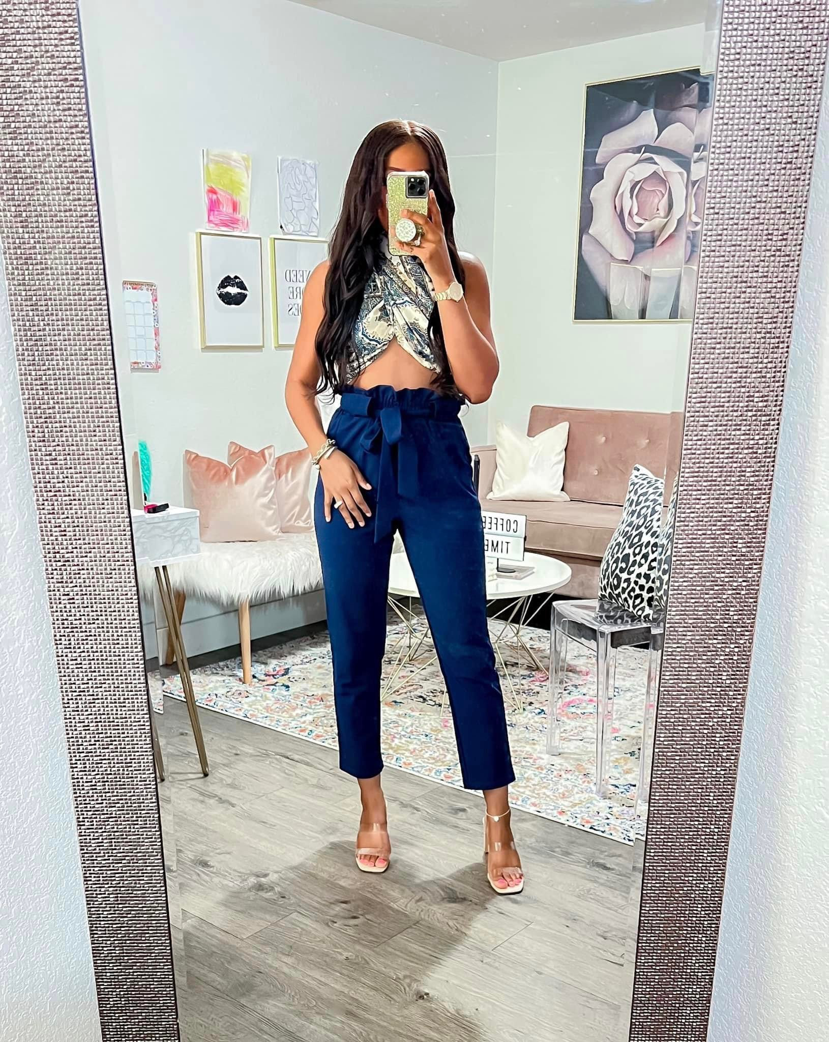 Wrap Top: It’s a one size bandana top and I was able to wrap this two ways. •Pants: I am 5’4” wearing a small, elastic paper bag style waist and removable belt. •Heels: Went with my normal size. Wearing nipple covers and used fashion tape for added security.

#LTKstyletip #LTKFind #LTKshoecrush