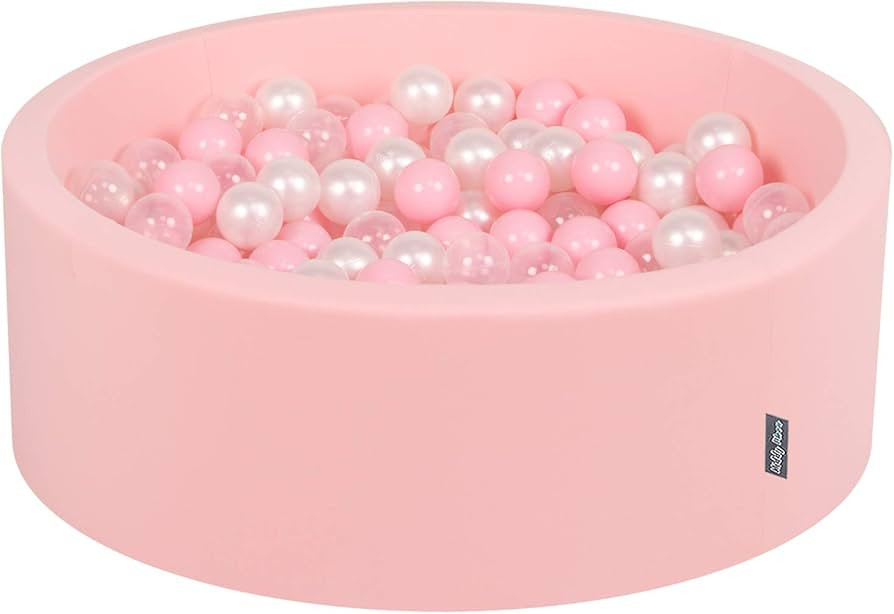 KiddyMoon 90X30cm/200 Balls ∅ 7Cm / 2.75In Baby Foam Ball Pit Certified Made In EU, Pink:Light ... | Amazon (UK)