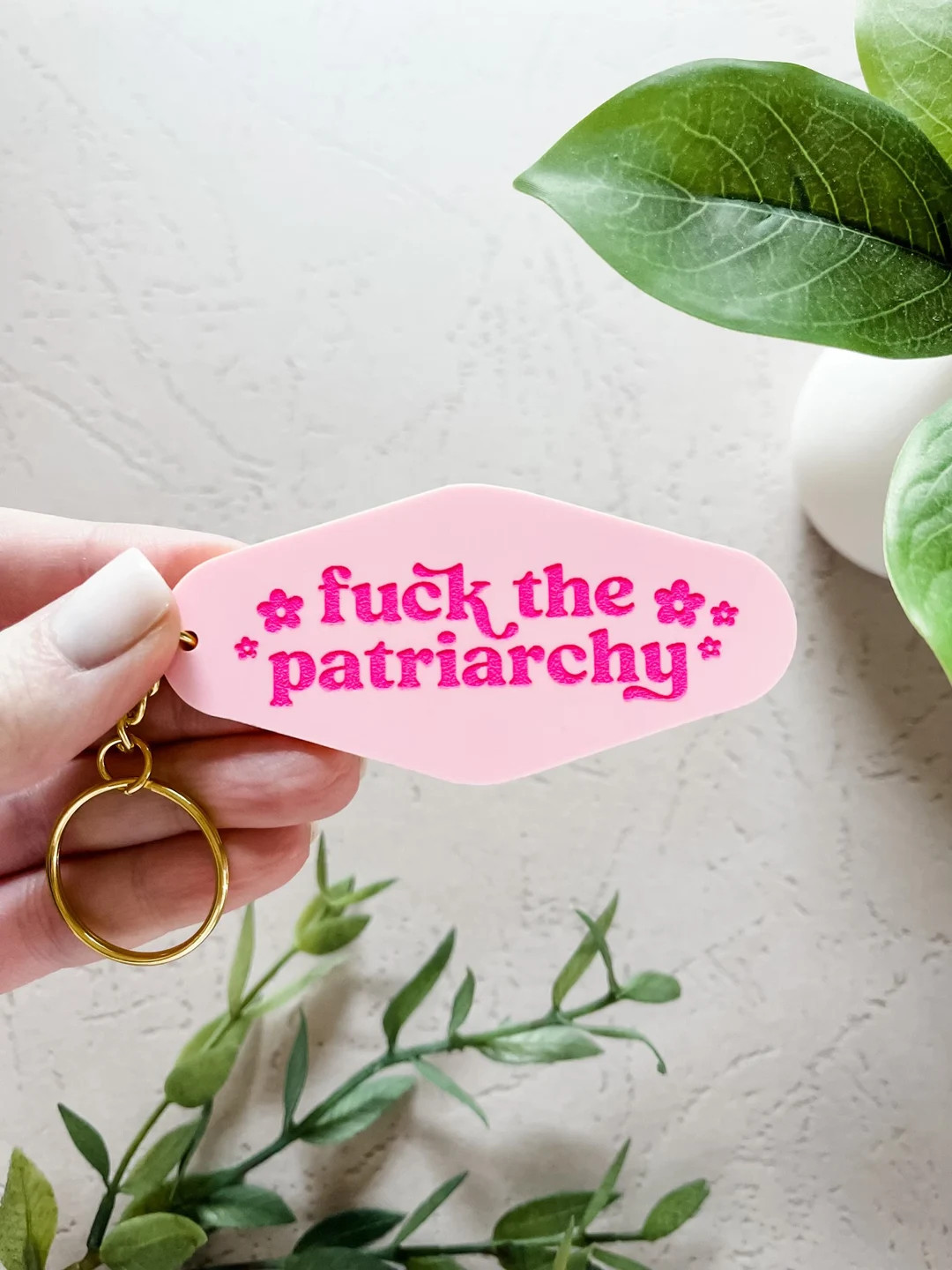 Pink Fuck the Patriarchy Keychain | Swiftie Acrylic Keychain | Feminist F*** the Patriarchy | Etsy (US)