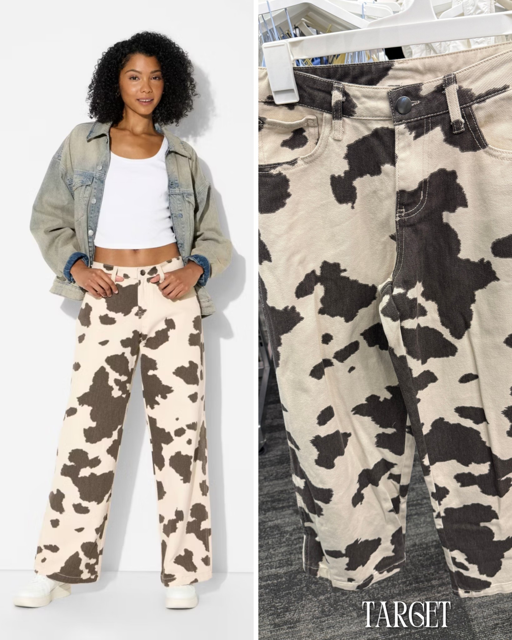 target jeans high rise cow print trending straight leg fall looks