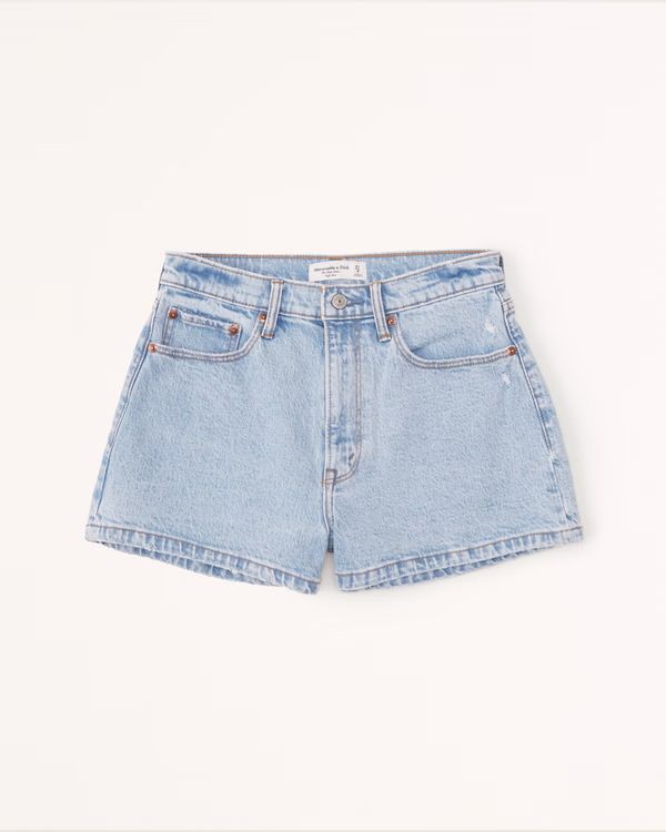 Women's Curve Love High Rise Mom Shorts | Women's New Arrivals | Abercrombie.com | Abercrombie & Fitch (US)