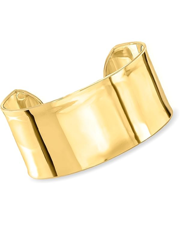 Ross-Simons Italian 14kt Yellow Gold Wide Cuff Bracelet | Amazon (US)