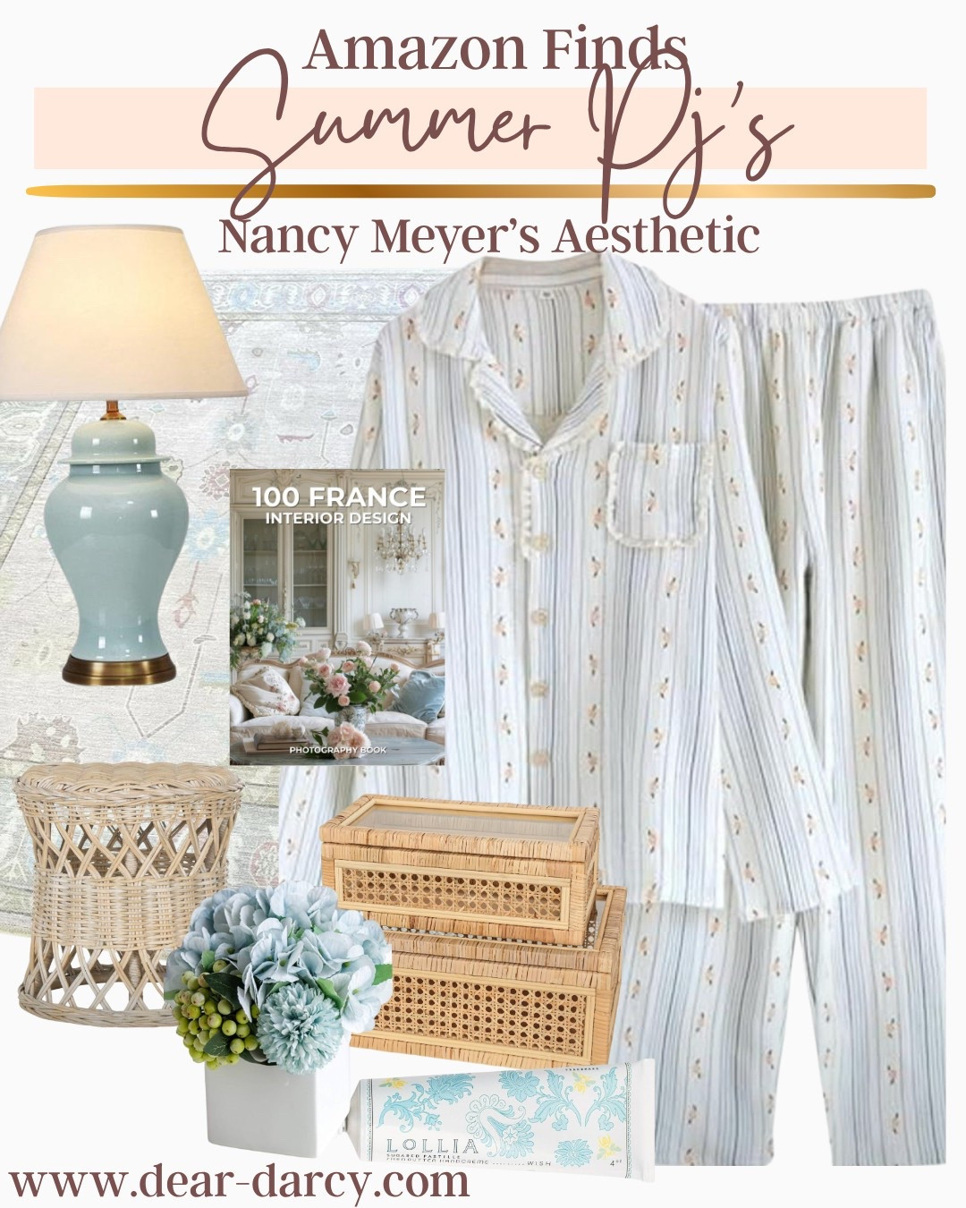 Amazon Finds

Summer Pj’s & bedroom finds
Nancy Meyers Aesthetic

Sweet pj’s  $33 several patterns and styles

Pretty lamp 

Great coffee table book 

Silk floral arrangement 

Cane storage boxes set of 2 
Whicker side table /stool

Beautiful soft shades area rug 

#LTKSummerEdit #LTKHome #LTKFindsUnder100
