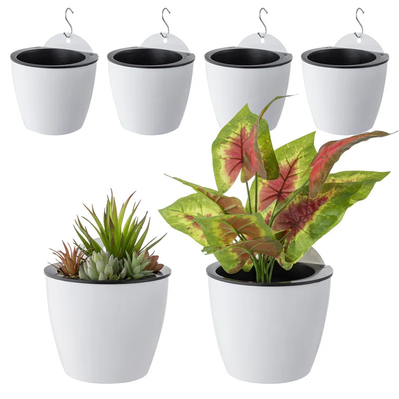 Evadna 6 - Piece Self-Watering Plastic Hanging Planter Set (Set of 6) | Wayfair North America