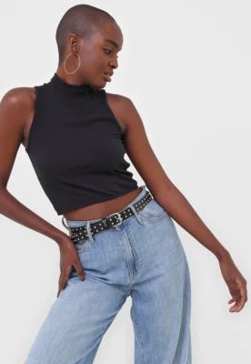 Regata Cropped FiveBlu Gola Alta Preta | Dafiti (BR)