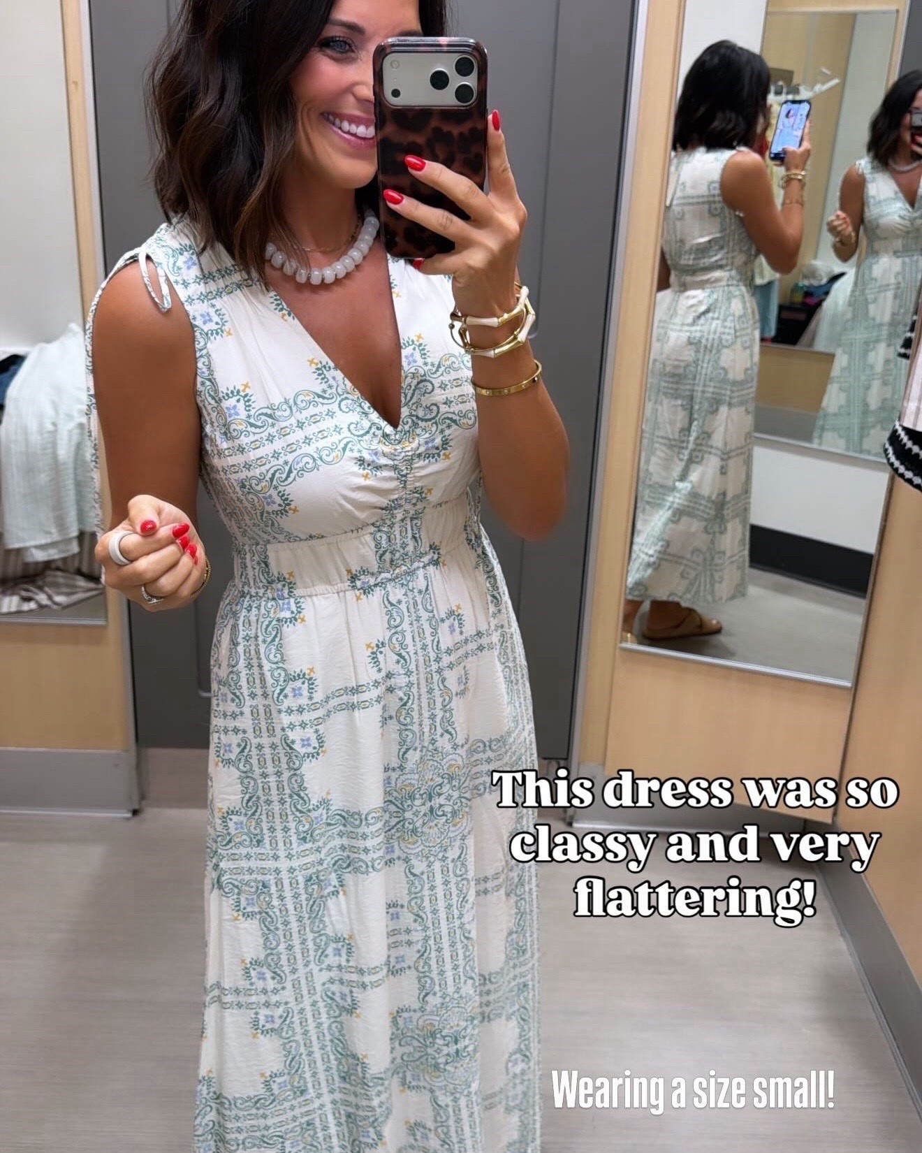 This Target dress being on sale?! 🤍🌿 It has the prettiest print, such a flattering fit, and feels so much more expensive than it is. If you’re shopping the Target sale, this one deserves a spot in your cart!

Outfit Details:
• Dress: Target (ON SALE!)

Sizing:
Wearing a size Small.
5’3” for reference.

#targetstyle #targetfinds #targetsale #summerdress #affordablefashion #ltkstyle #targetfashion #salefinds