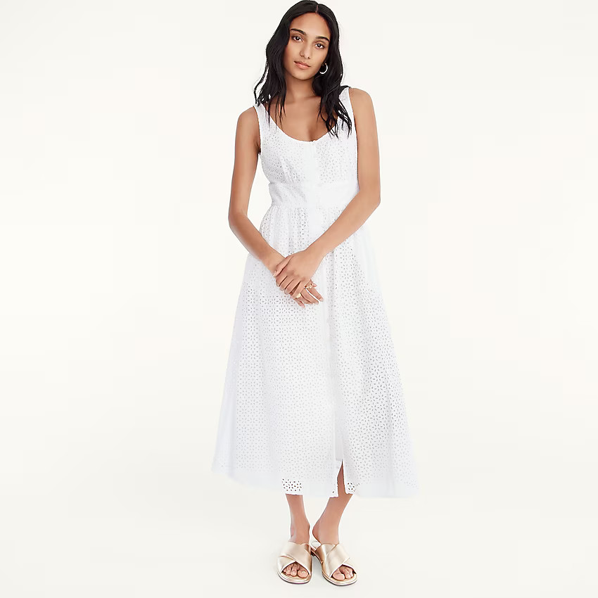 Button-front eyelet dress | J. Crew US
