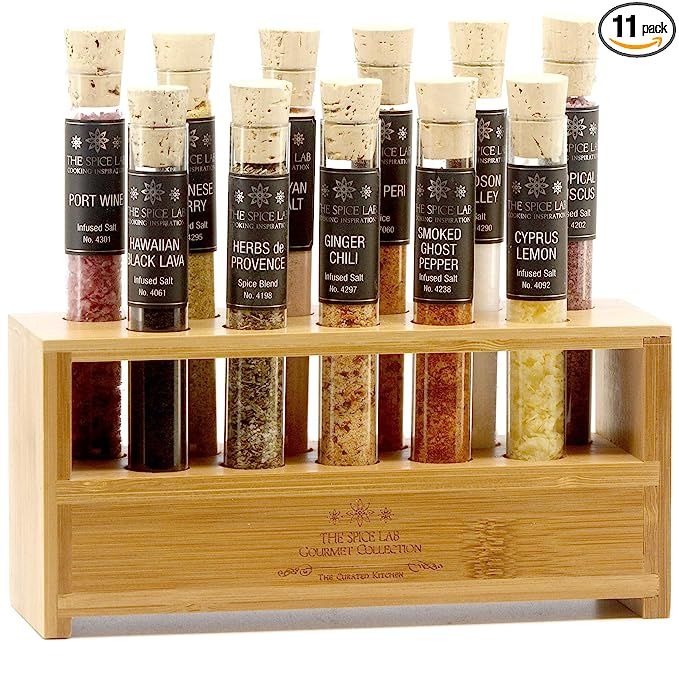 The Spice Lab Gourmet Salt Sampler Collection No. 1 – Grilling Gifts for Men & Women - 11 Pyrex... | Amazon (US)