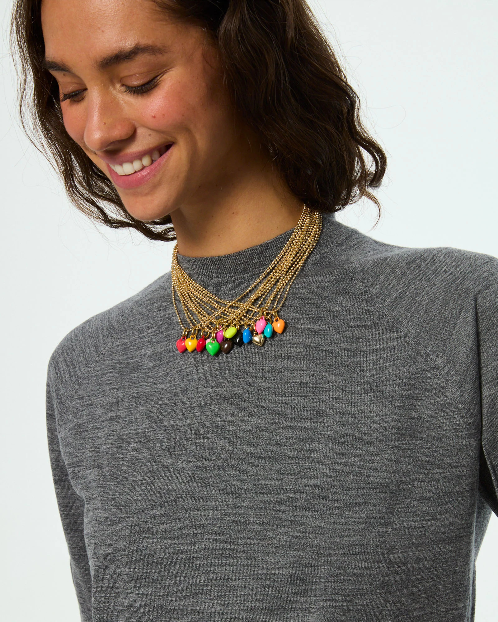 The Itsy Bitsy Puffy Heart Charm Necklace | Roxanne Assoulin