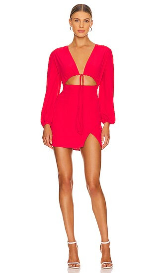 Selene Wrap Dress in Red | Revolve Clothing (Global)