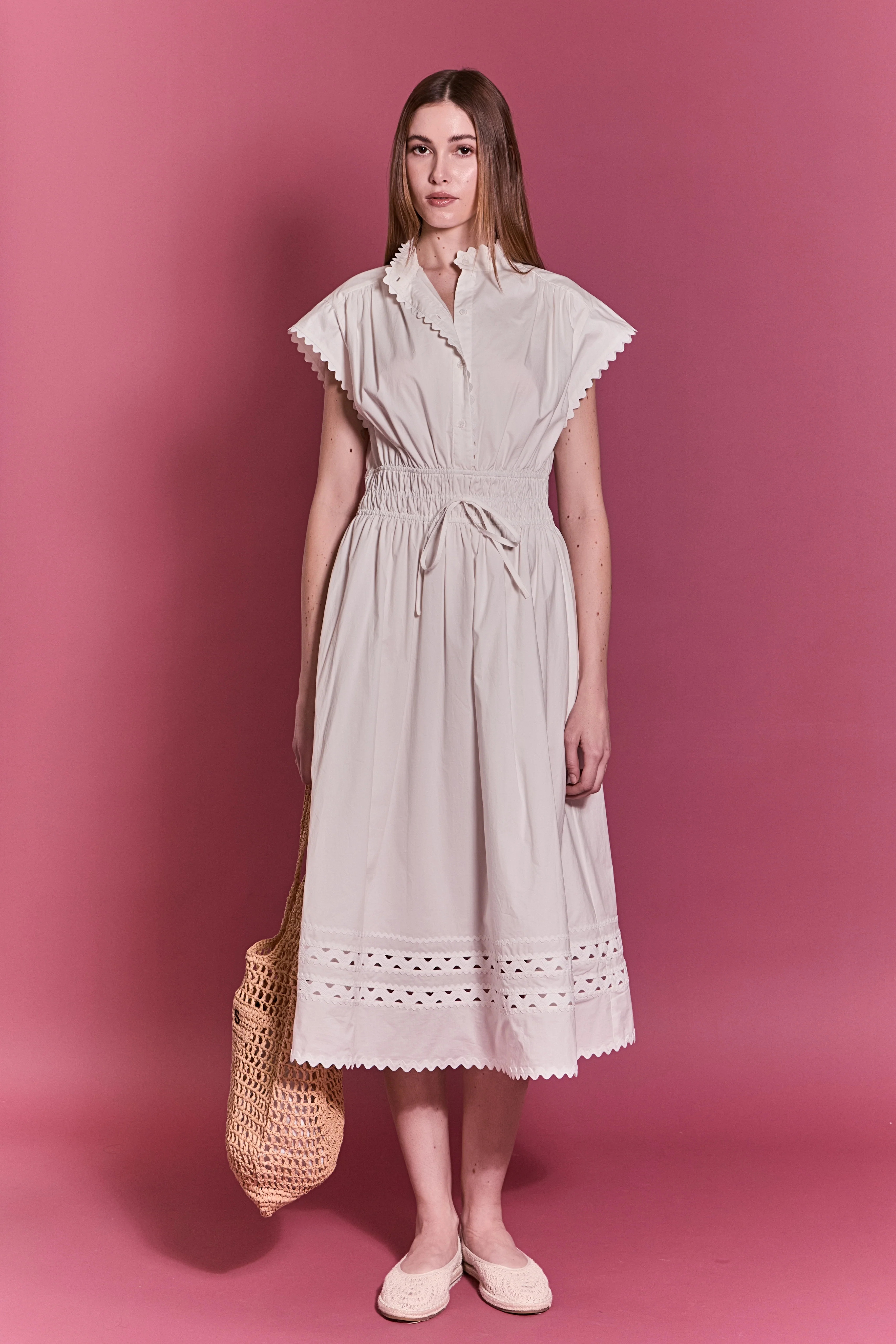 Scallop Ric Rac Midi Dress | English Factory