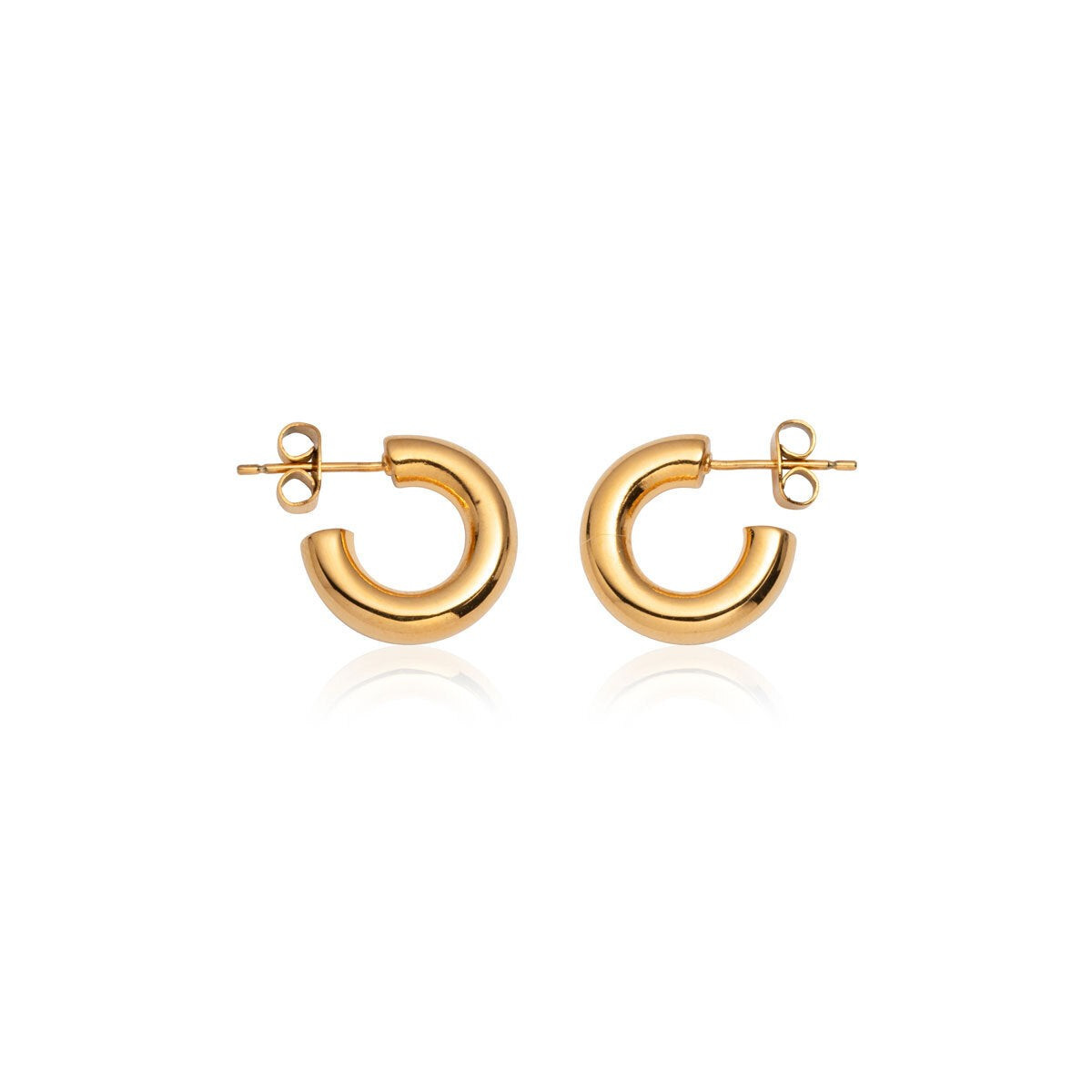 Chunky Huggie Hoop Earrings (Gold) | Abbott Lyon