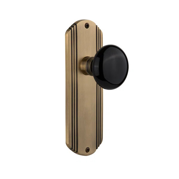 Deco Plate with Black Porcelain Door Knob | Wayfair North America