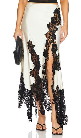 Klindy Skirt in Ivory & Black | Revolve Clothing (Global)