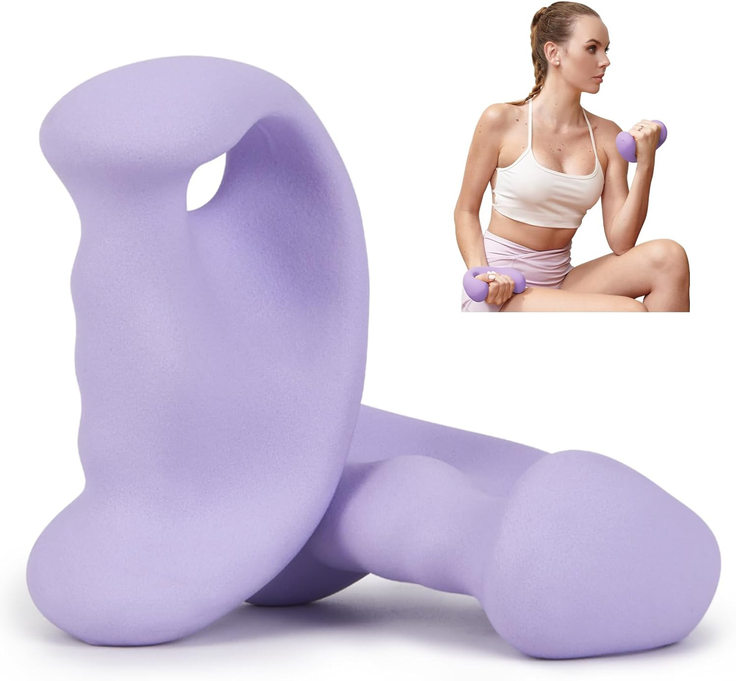 Ergonomic Dumbbells Weights Set-Hand Weights for Women at Home, Ear Dumbbells Weights for Pilates... | Amazon (US)