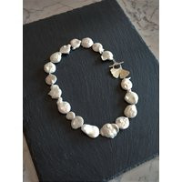 Ginkgo - Baroque Pearl Necklace With Silver Clasp in The Shape Of A Ginkgo Biloba Leaf | Etsy (US)