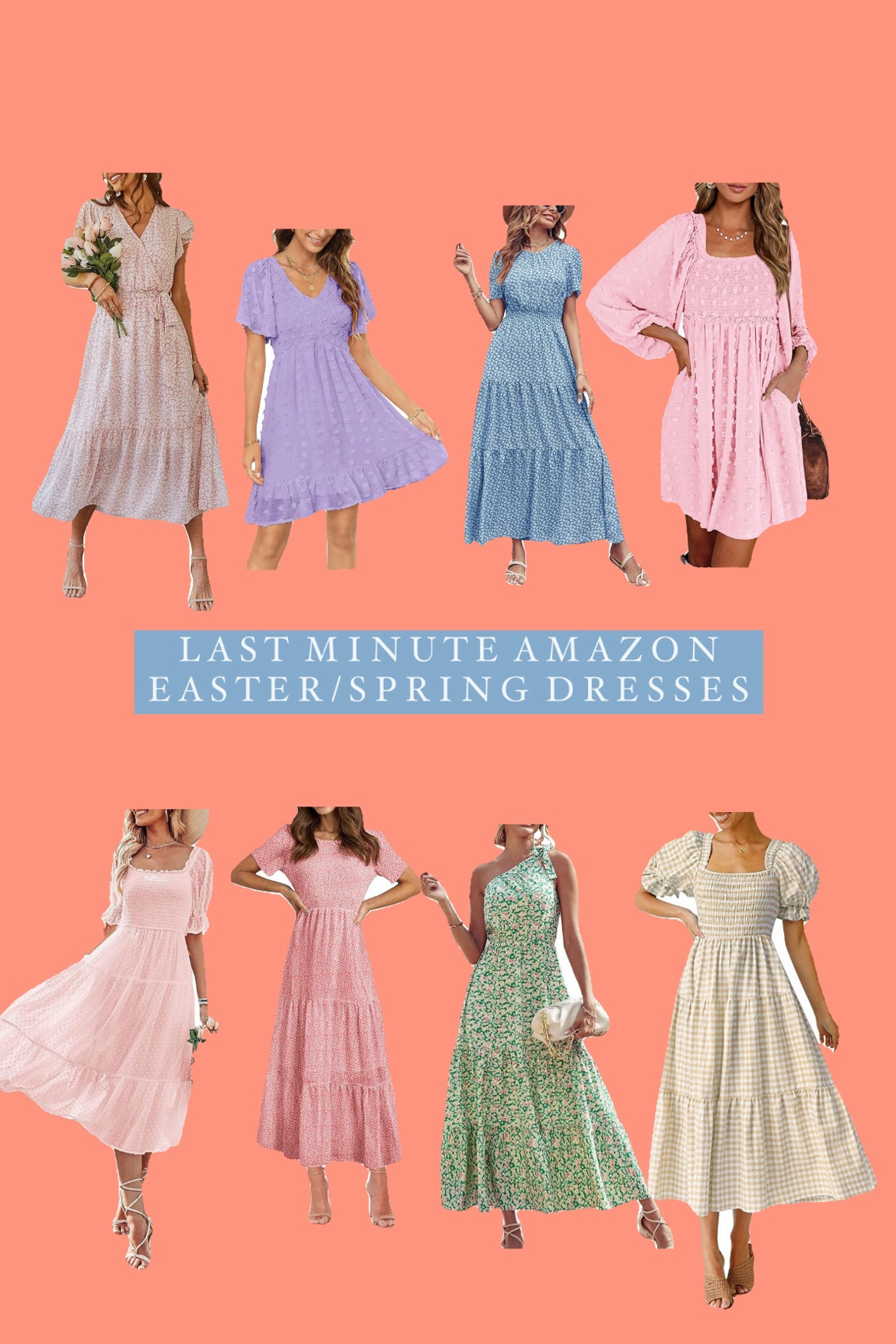 last minute easter dress finds (you may have to check shipping for your area). these are also just cute spring dresses from amazon  

#LTKmidsize #LTKfindsunder100 #LTKSeasonal