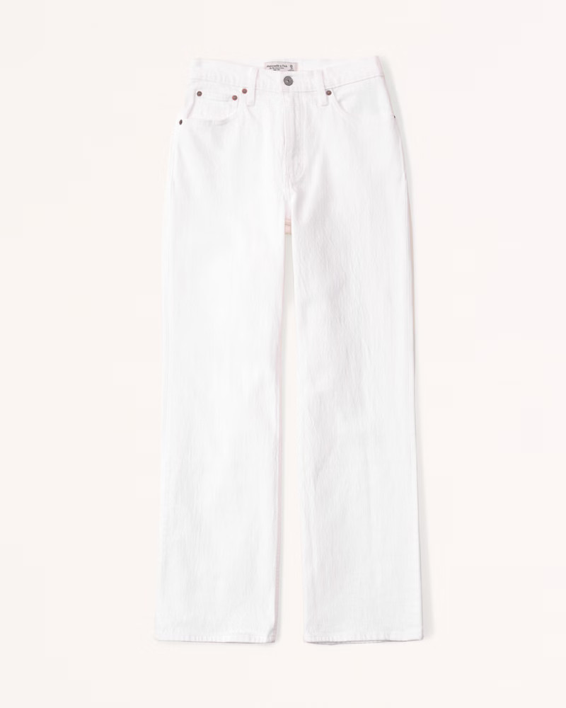 Abercrombie & Fitch Women's Curve Love High Rise 90s Relaxed Jean in White - Size 37R | Abercrombie & Fitch (US)