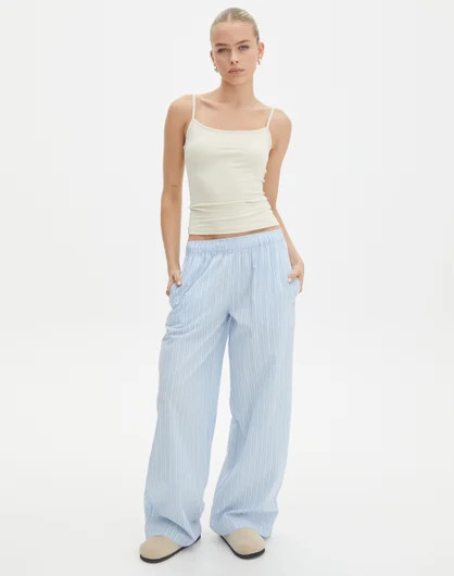 Cotton Wide Leg Pant in Elsie Jeans Stripe | Glassons | Glassons (NZ)