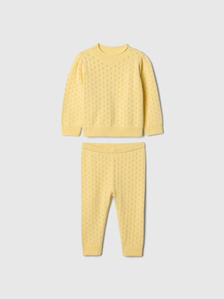 Baby Pointelle Puff-Sleeve Sweater Set | Gap (US)