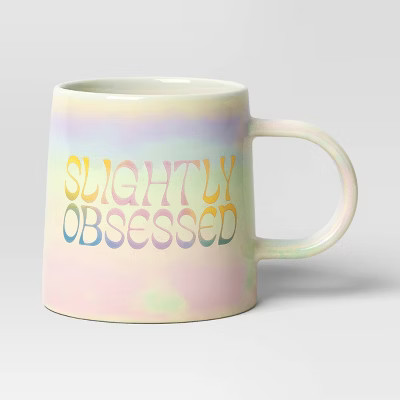 16oz Slightly Obsessed Mug White - Room Essentials™: Stoneware Coffee Cup, Microwave & Dishwash... | Target