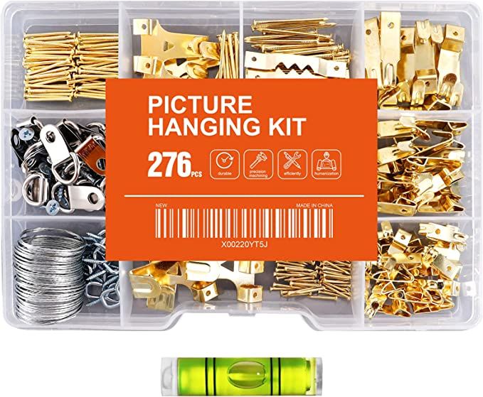 Hongway 276pcs Picture Hanging Kit, Picture Hanger Assortment, Heavy Duty Frame Hooks with Nails,... | Amazon (US)