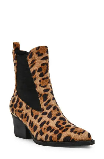 DV by Dolce Vita Jerica Chelsea Bootie in Leopard Calf Hair at Nordstrom Rack, Size 9.5 | Nordstrom Rack
