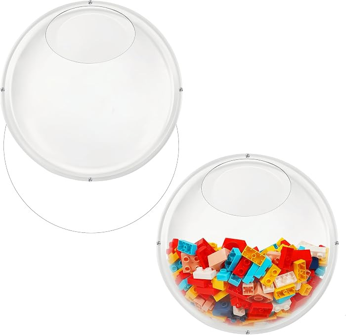 2 Pack Acrylic Wall Organizer Toy Storage, Clear Round Toy Dispenser with Back Panel for Playroom... | Amazon (US)