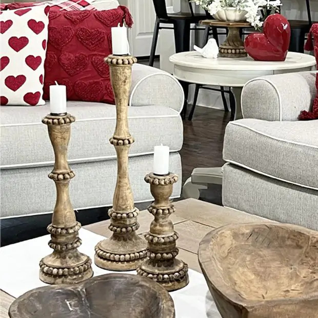 Beaded Taper Candle Holders Set of 3 | Antique Farm House