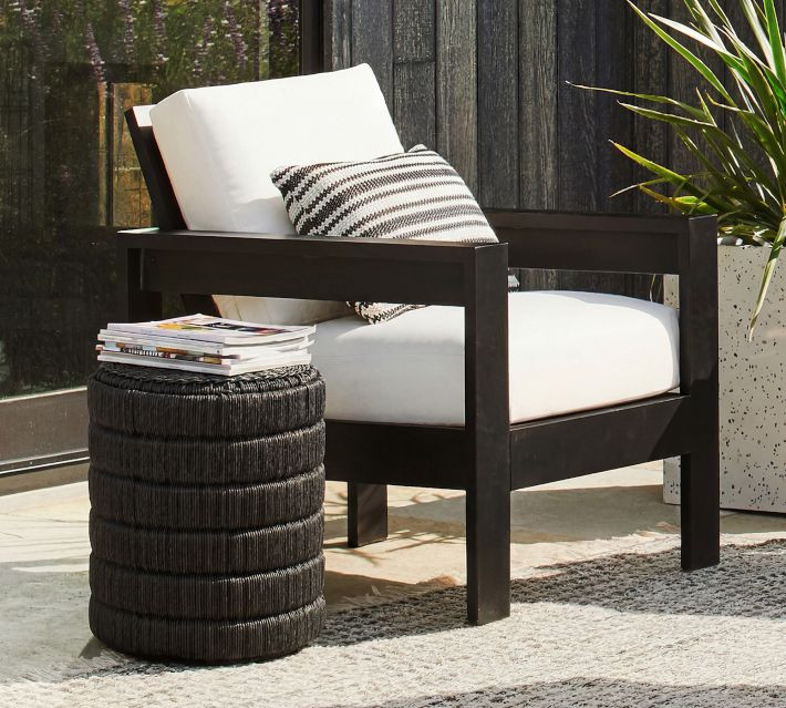 Zya Metal Outdoor Accent Table (18") | Pottery Barn (US)