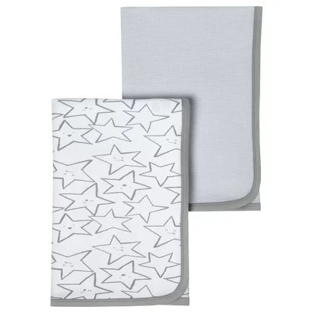 Little Star Organic 100% Pure Organic Cotton Interlock Receiving Blanket, 2 Pk, Gray-Little Dream... | Walmart (US)