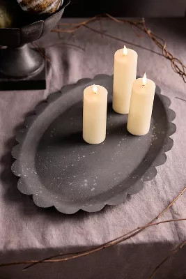 Scalloped Iron Oval Tray | Anthropologie (US)