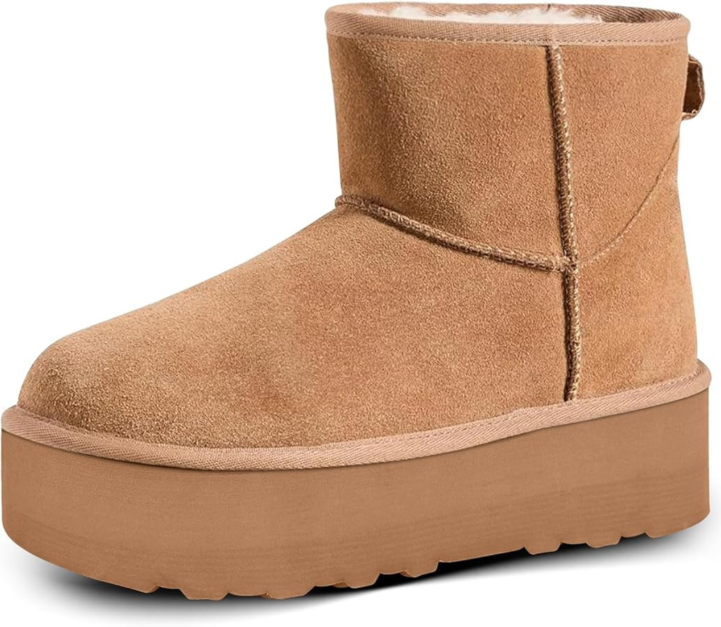 Platform Mini Boots Snow Boots for Women Winter Slippers Boots Non-slip and Waterproof Lightweigh... | Amazon (US)