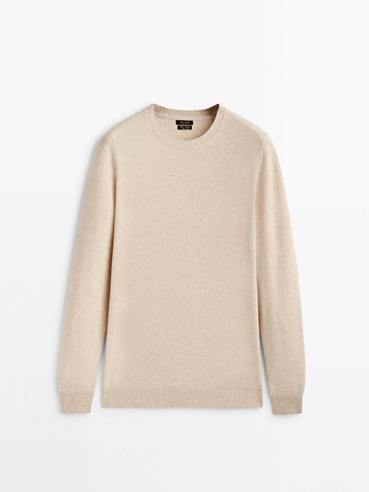 Wool and cashmere blend round neck sweater | Massimo Dutti DE