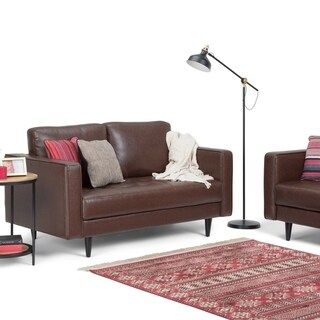 WYNDENHALL Colin Mid Century Modern 62 inch Wide Sofa Loveseat - 62 W x 35 D x 33 H (distressed cogn | Bed Bath & Beyond