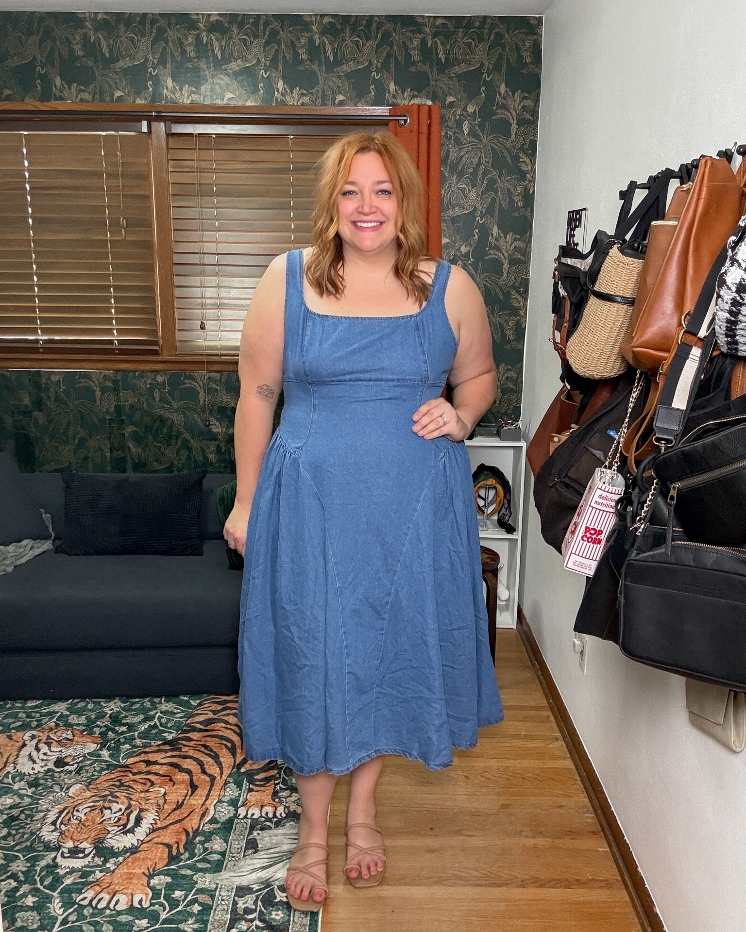 Spring denim dress for plus size and mid sizes
Wearing 3X as a US 18

#LTKPlusSize #LTKMidsize