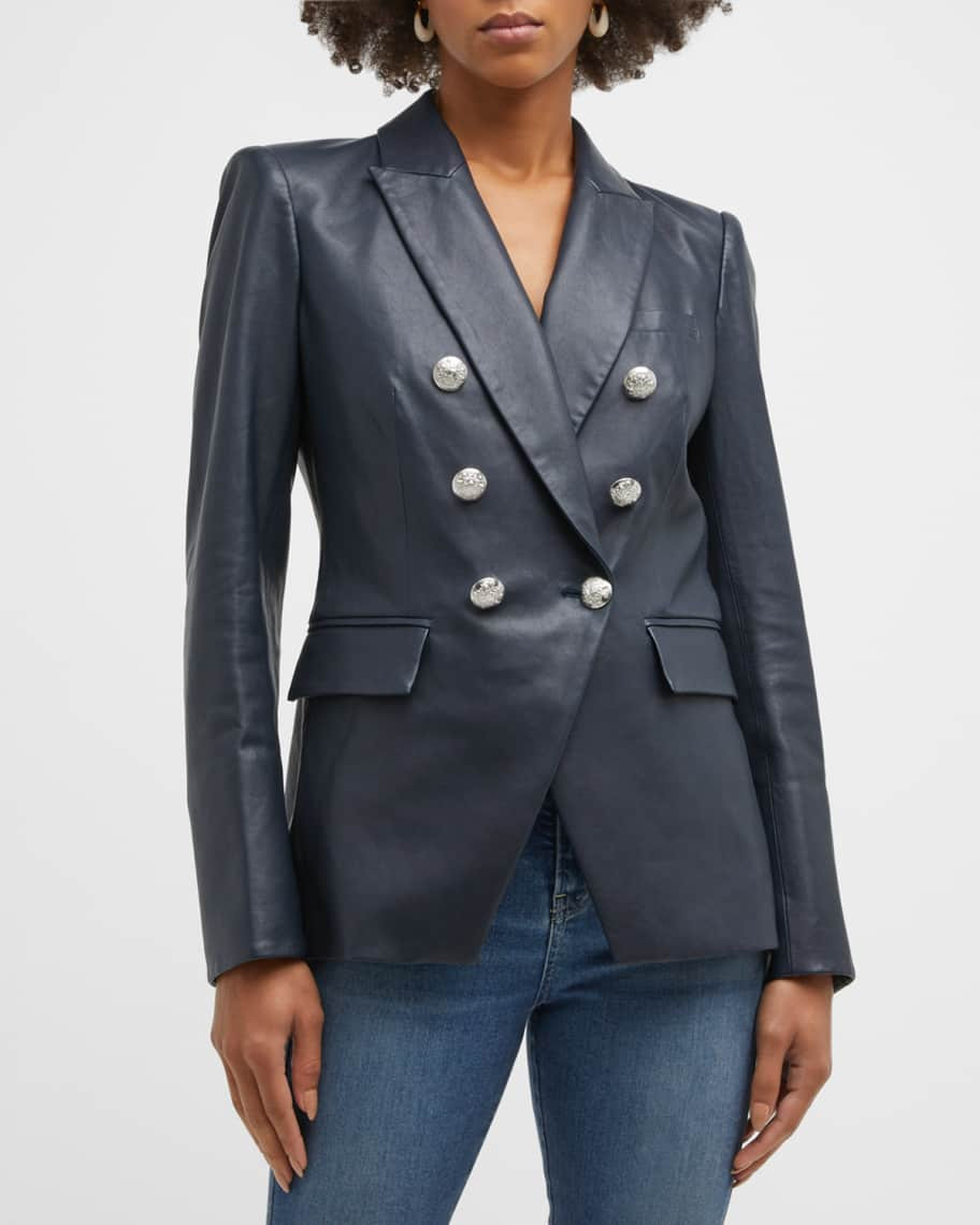 Veronica Beard Miller Leather Dickey Jacket | Neiman Marcus