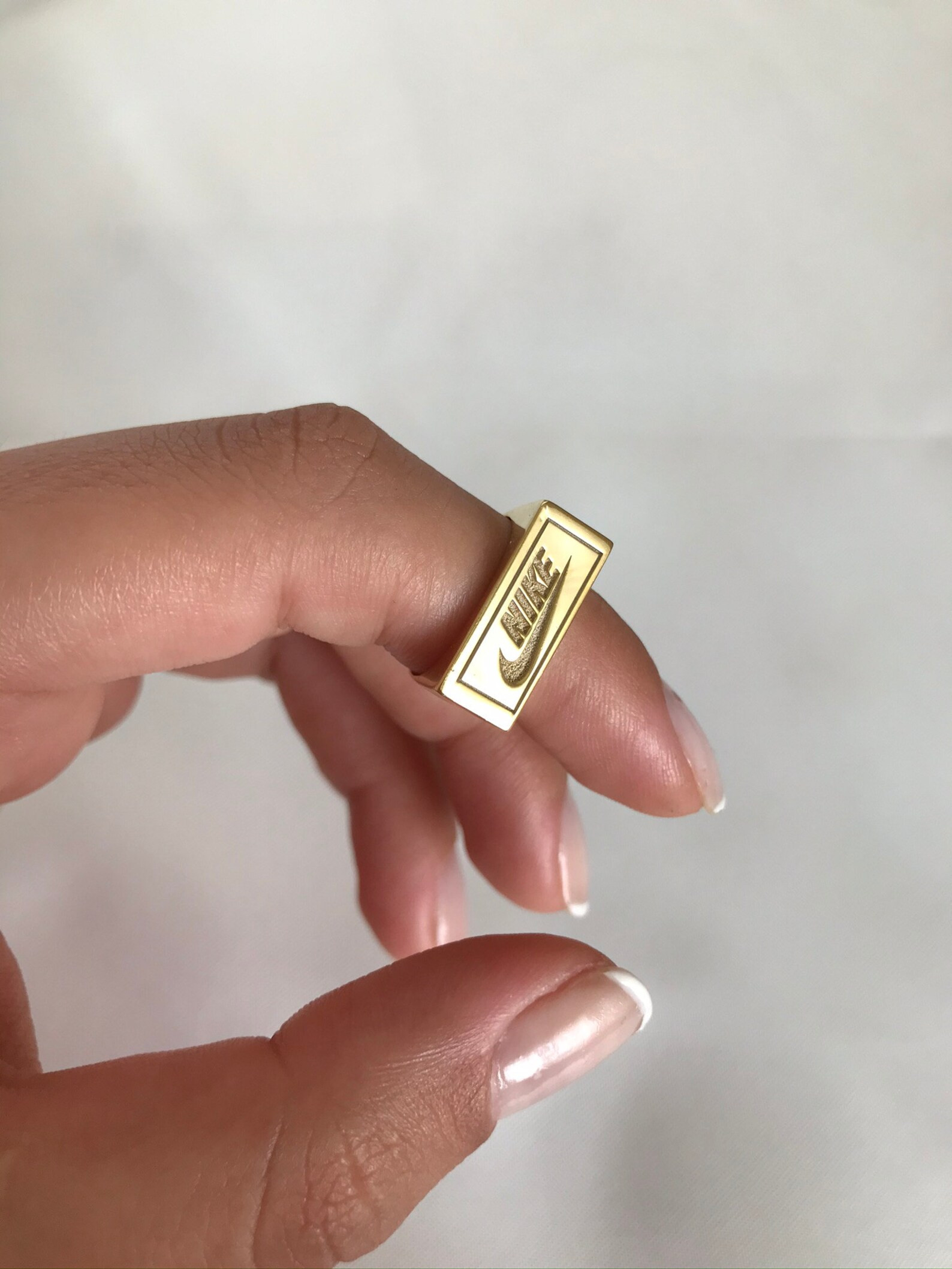 Nike swoosh ring nike logo ring monogram ring gold name | Etsy | Etsy (US)