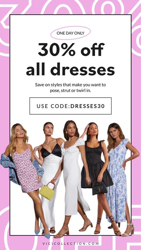 Dress sale! USE CODE DRESSES30 for 30% off all dresses for spring and summer! 🤍👏🏼

#LTKstyletip #LTKSpringSale #LTKsalealert