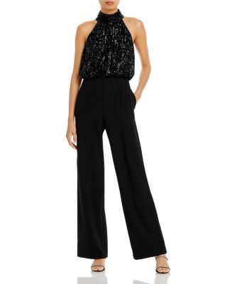 Eliza J Sequined Mock Neck Jumpsuit  | Bloomingdale's Women | Bloomingdale's (US)