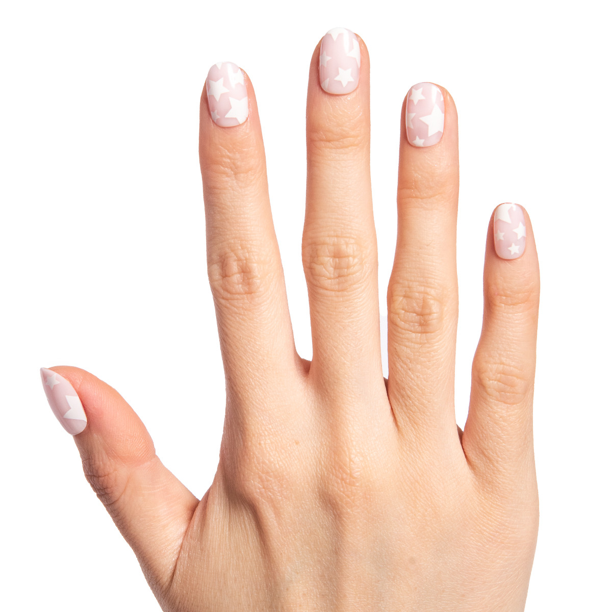 Olive & June Instant Mani Round Extra Short Press-On Nails, White, Super Stars, 42 Pieces | Walmart (US)