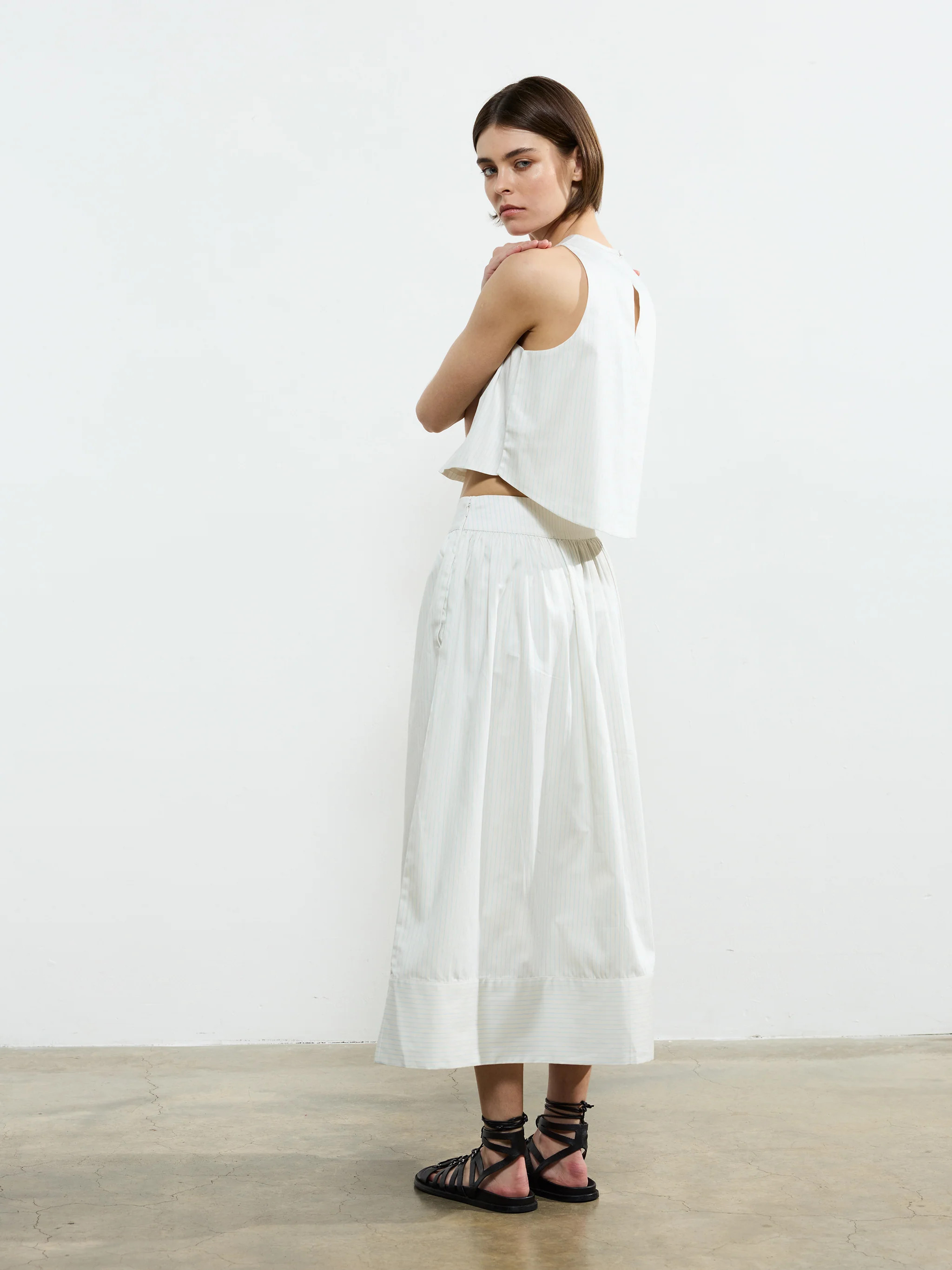 Pinstripe Poplin Maxi Skirt | French Connection (UK)