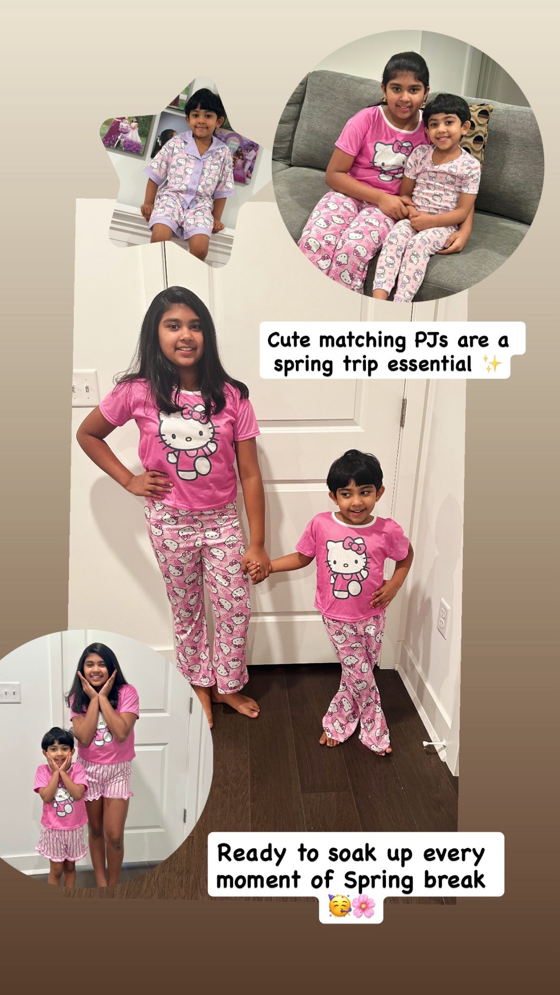 Cute matching PJs for Springvacay🌸